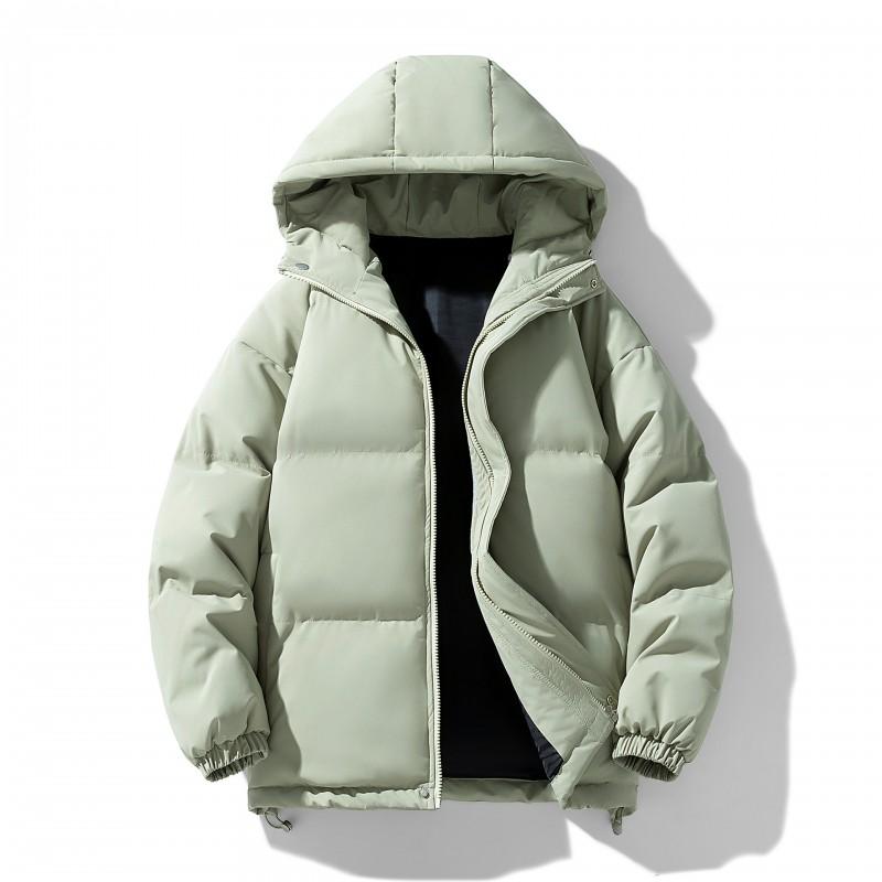 Unisex Oversized Daunenjacke Winter Warm Baumwollmantel Stehkragen Lockerer Schnitt Einfarbig Herren Damen M-8XL