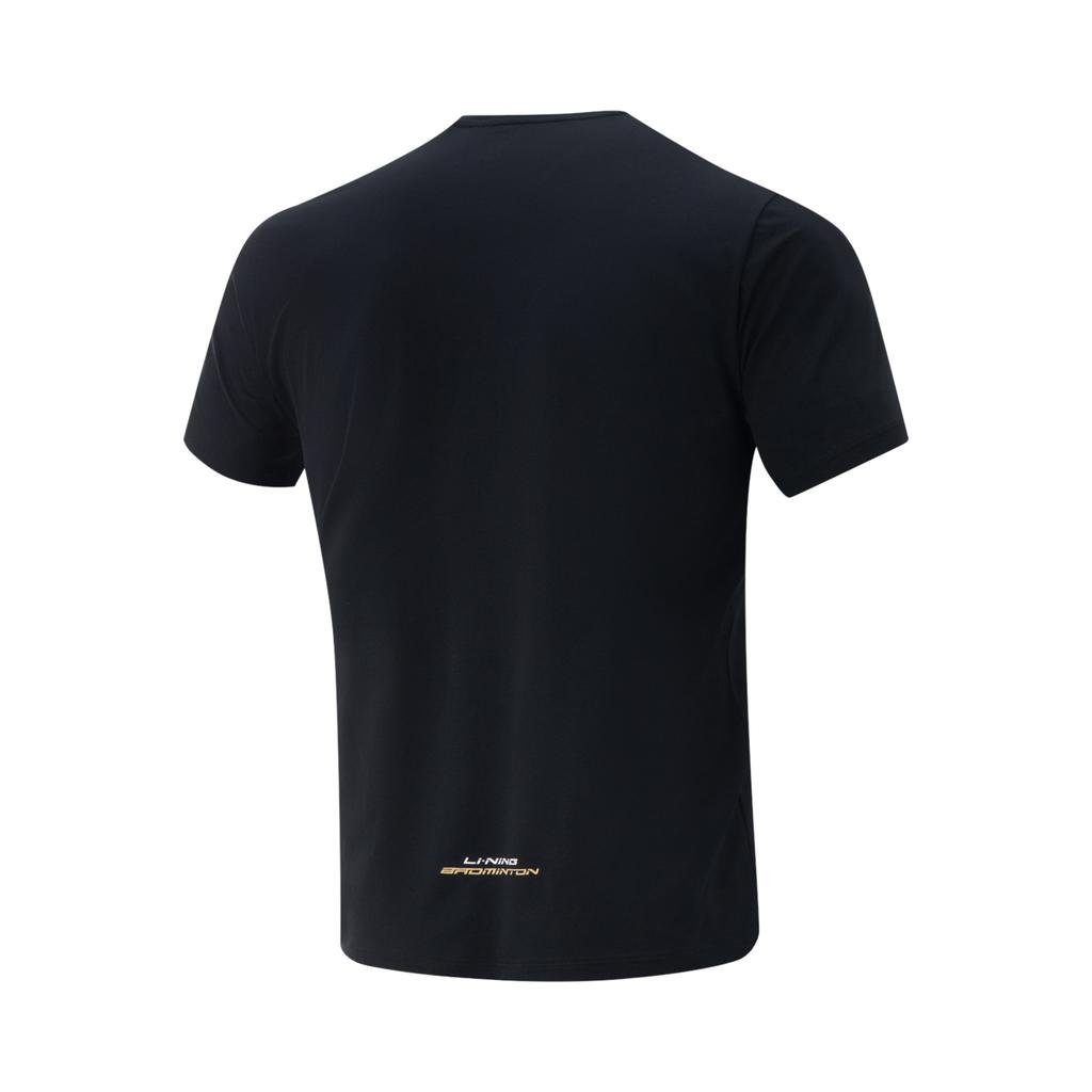 Li Ning Quick-Dry Round Neck Short Sleeve T-Shirt Unisex Tops Black AHSV057-1