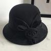 2022 Autumn And Winter Woolen Hat Women'S Casual Wide-Brimmed Top Hat, Flower Dome Fashion Hat