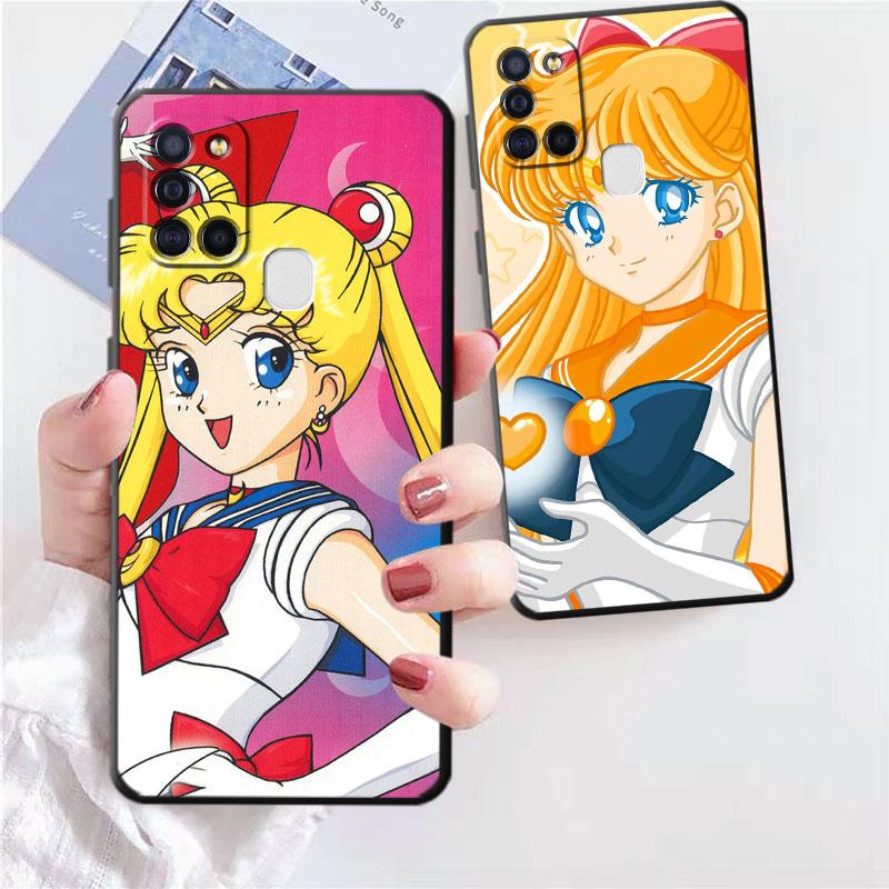 TPU Soft Case for Samsung Galaxy A30 A70 A71 A50 A51 A01 A40 A20e A20s A10 A20 A04 A03 Armor Cover Lovely Sailors-WarriorGirl