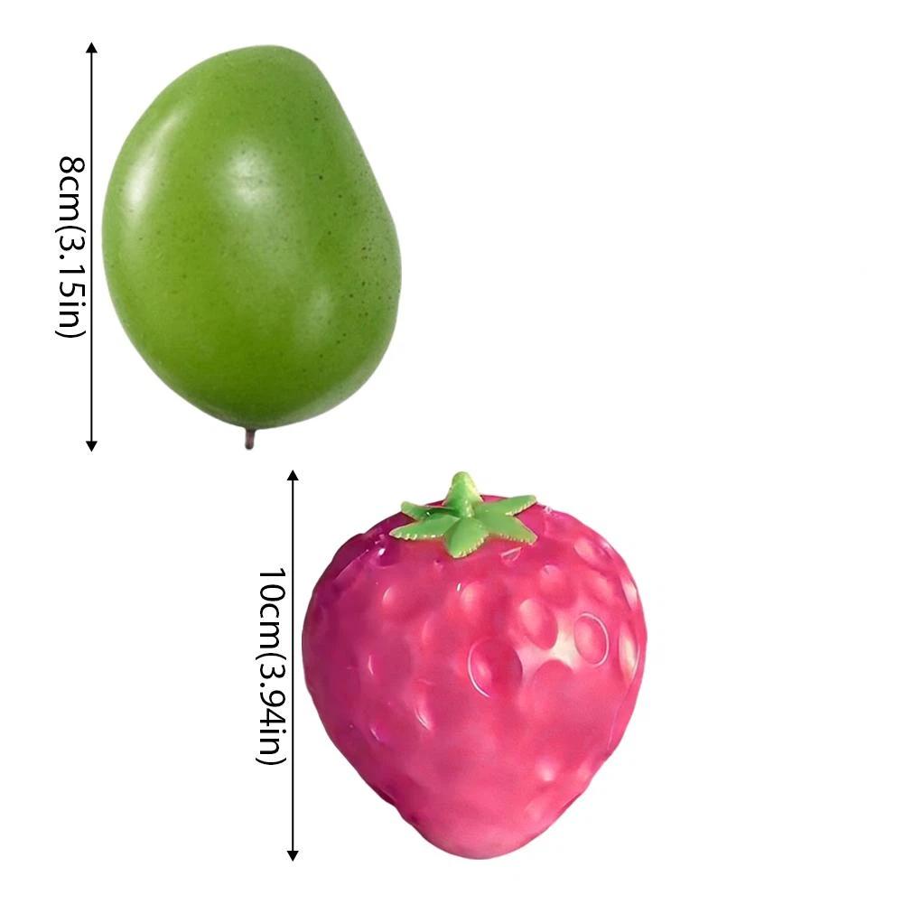 Set de jouets Squishy Fruités Anti-Stress Montée Lente Mangue et Fraise Jouets Sensoriels Fidget pour Adultes et Enfants