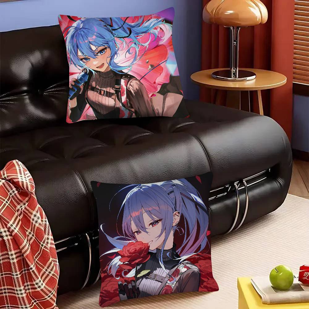 Anime Virtual Girl Hoshimachi Suisei Pillow Case Fashion Square Pillowcase Bedroom Sofa Room Ins Decoration Leisure