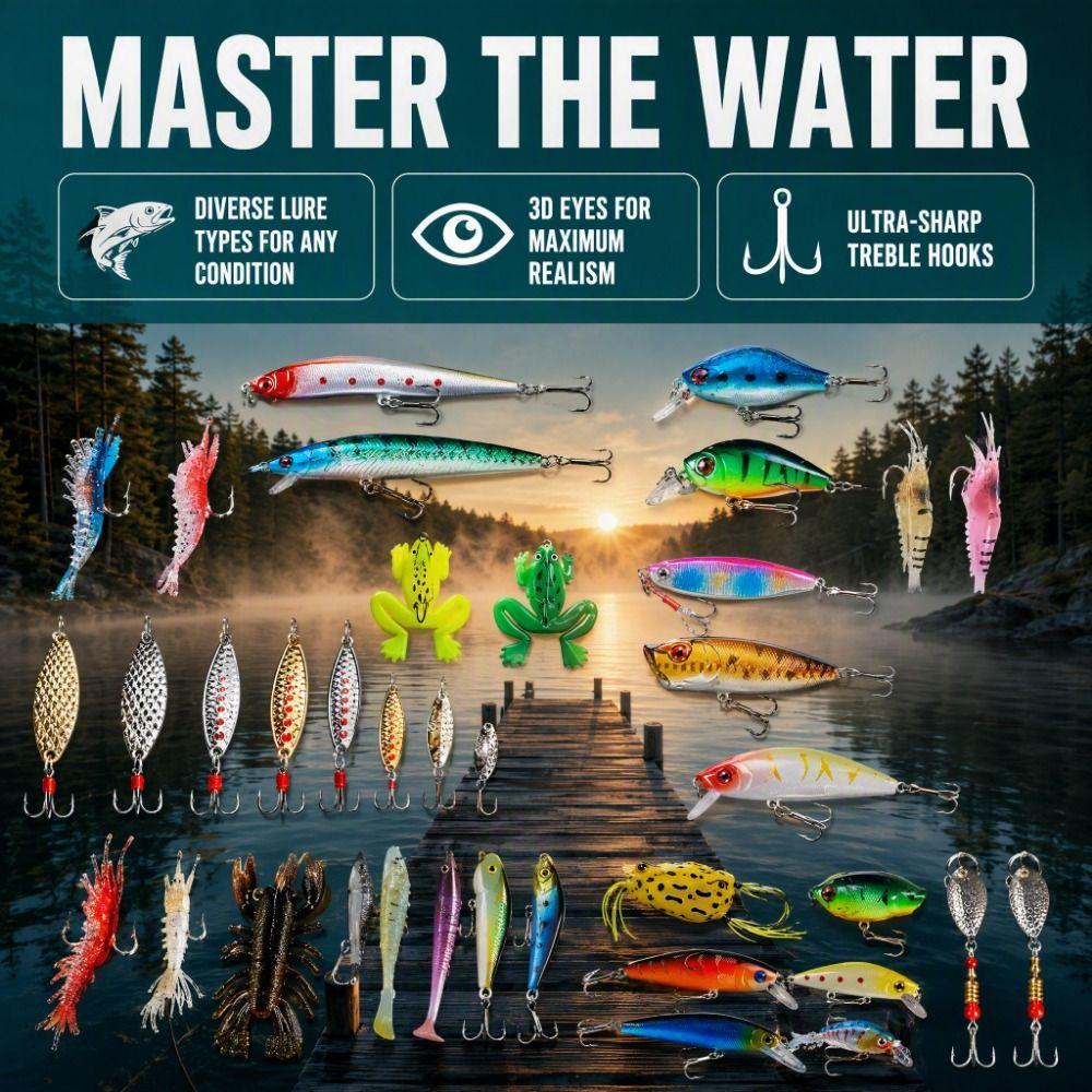 Fish Bait Fishing Lure Kit Christmas Countdown Fishing Tackle Artificial Bait Christmas Gift