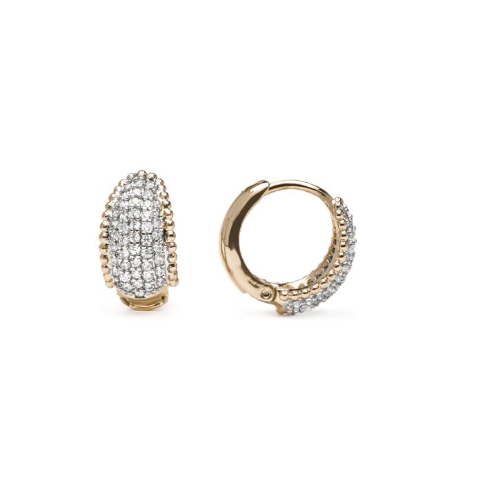 Earrings - LUXENTER - Cinéa - 18k Gold - White Zirconia - 11.3x8 Mm