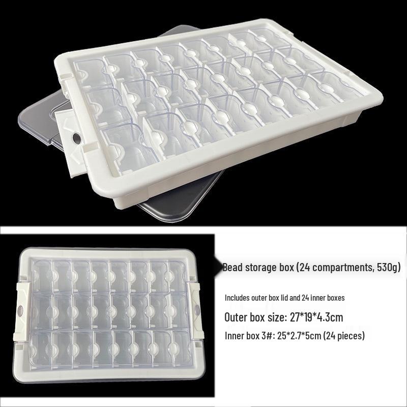 Glass Seed Bead Organizer: 64-Compartment Transparent DIY Jewelry Storage Box