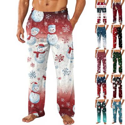 Men's Allover Printed Home Pants Sleeping Pajama Pants Long Pants Pajama Pants
