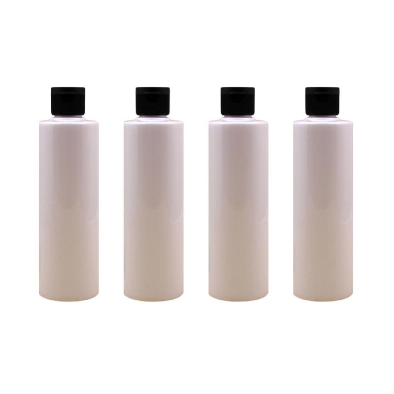 4pcs Portable 250ml Refillable Plastic Bottles Cosmetic Containersfor Shampoo Conditioner Makeup Remover Leak Proof