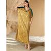 Middle East V-neck Handmade Beads Contrast Color Satin Stereo Jacquard Dress Handmade Beaded Dress