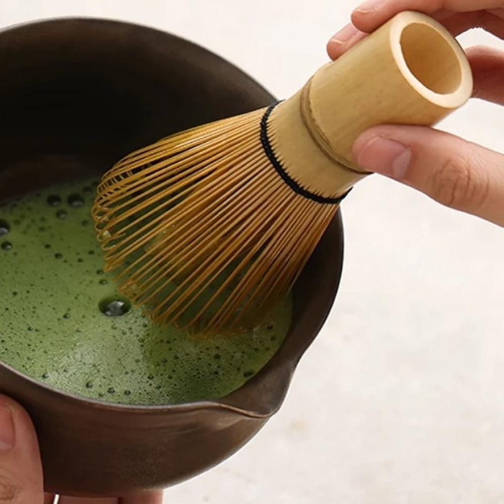 4PCS Food Grade Japanese Matcha Tea Set Bamboo Ceramic Japanese Chasen Matcha Stirring Brush