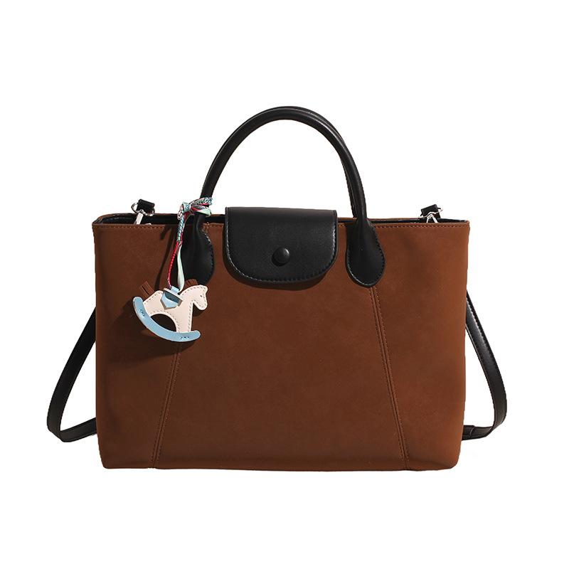 Simple and Popular Casual Portable Bag, Women's Versatile Fashion Contrasting Color Messenger Bag, Personalized Retro Shoulder Bag