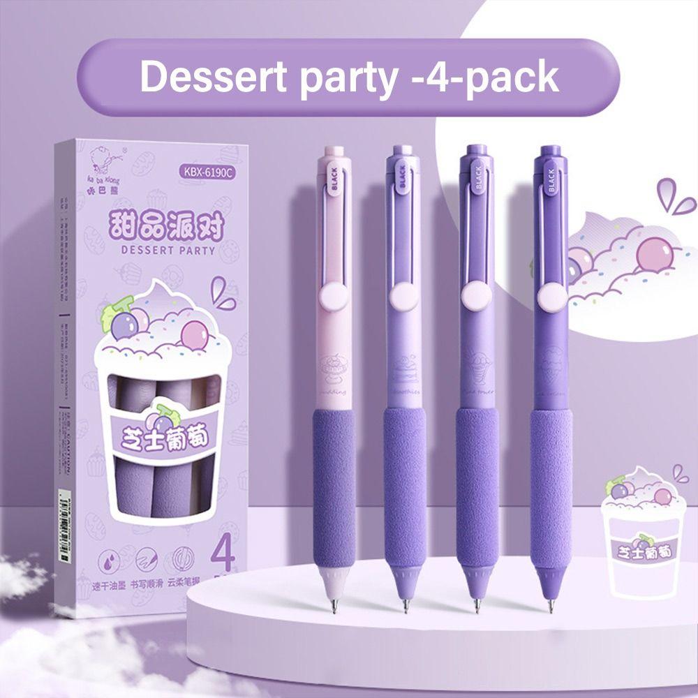 

4 шт./коробка Нажимная гелевая ручка СТ наконечник Шариковая ручка Креативные инструменты для письма Специфично для студентов фиолетовый