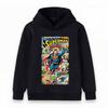 Kids Boys Girls Pullover Hoodie, Retro Comic Print Long Sleeve Casual Hooded Sweatshirt for Super Hero Themed Daily Wear