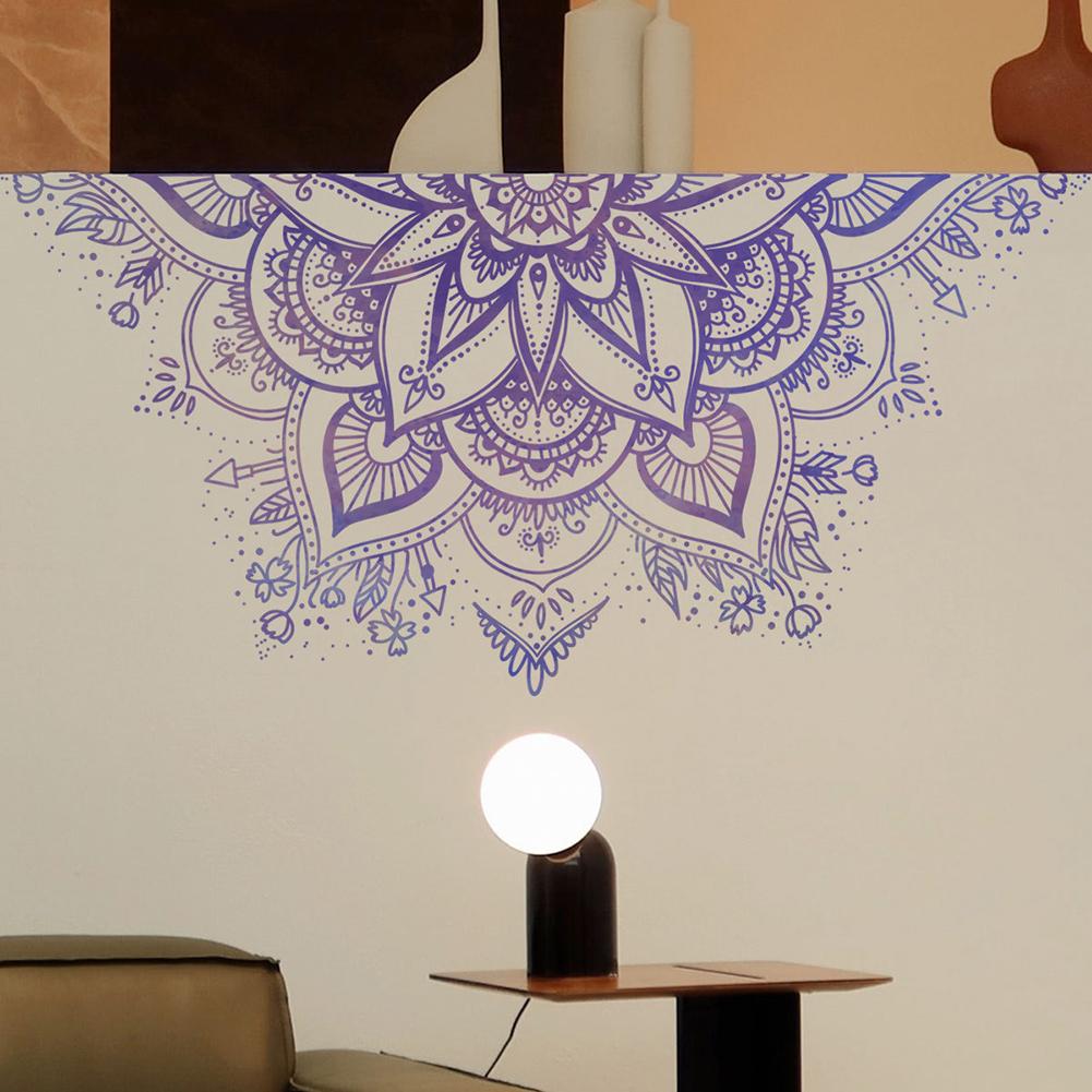 Lotus Wall Sticker Boho Mandala Flower Removable Wall Decals For Living Room Bedroom Tv Wall Decoration