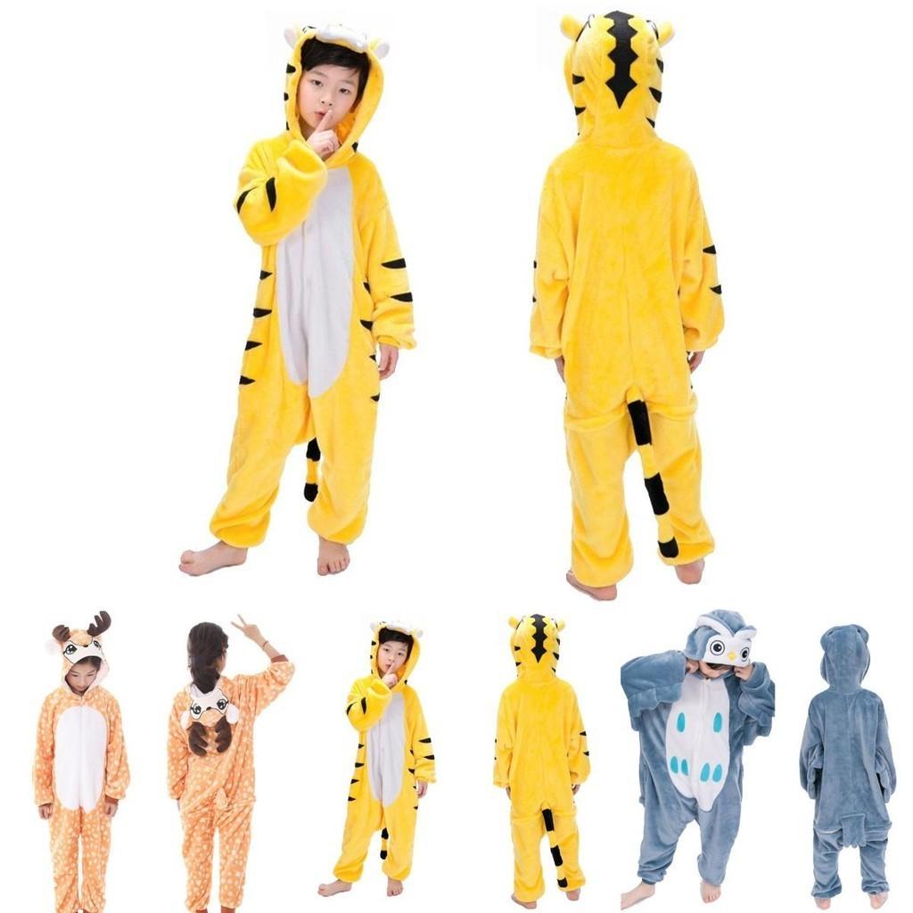 Stylish Animal Flannel Onesie Pajamas For Kids Soft Sleepwear Perfect For Home Lounging