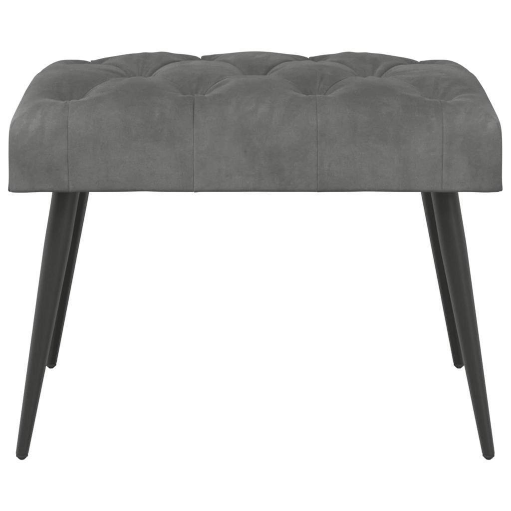 Button Tufted Bench Dark Gray 60 x 40 x 45 cm Velvet