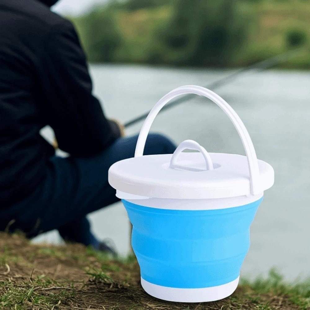 10L Foot Soaking Bucket Thicken Outdoor Fishing Bucket Collapsible Wash Basin  Songkran Festival