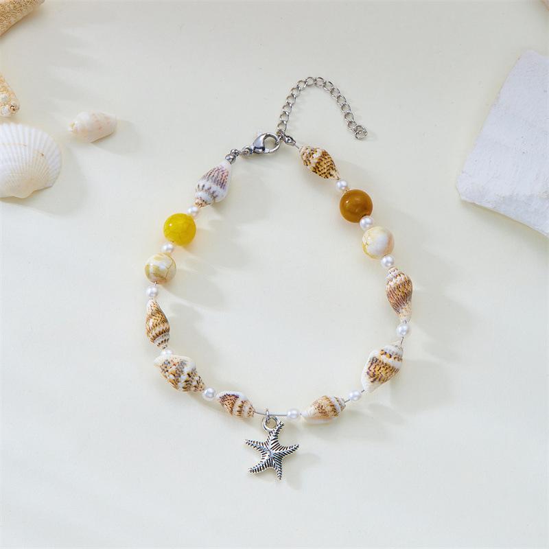 Starfish Bracelet For Women Trend Shell Beaded Bracelet Girls Summer Beach Jewelry Travel Gift