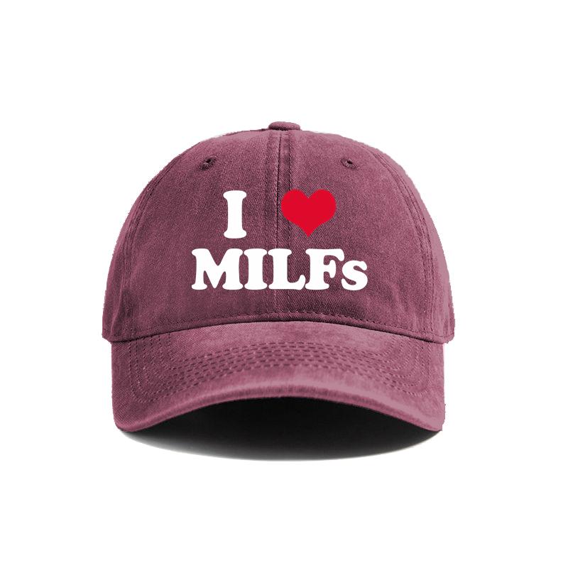 I Love MILFS Baseball Cap Summer Distressed Dad Hats Men Outdoor Adjustable Cotton Caps MZ476