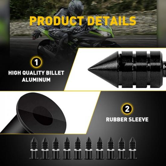 5MM Motorcycle WindScreen Windshield Black Spike Kit Wind Screen Bolt Screw 10x
