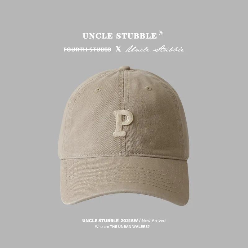 Letter P Embroidered hats Baseball Caps for Men and Woman's Adjustable Casual Cotton Sun Hats  Solid Color Visor Hats