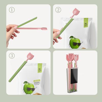 5 ks Klipy s tulipánovým těsněním Kuchyňské Klipy na uzavírání sáčků na potraviny a svačiny s magnetickou úložnou krabičkou Opakovaně použitelné Uzavírače sáčků Domácí úložné nástroje