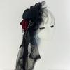 Elegant Rose Design Veil Hair Clip For Women Girls Lightweight Nonslip Hair Barrettes For Wedding Party Daily Use