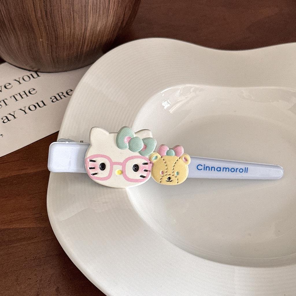 Cute Bow Glasses Cartoon Long Strip Large Seamless Bangs Side Hair Clip Duckbill Clip
