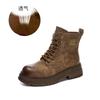 Leather Big Yellow Boots Women's 2025 Autumn and Winter New Retro Thick Heel Martin Boots British Style Thin Short Boots Versatile Women's Boots