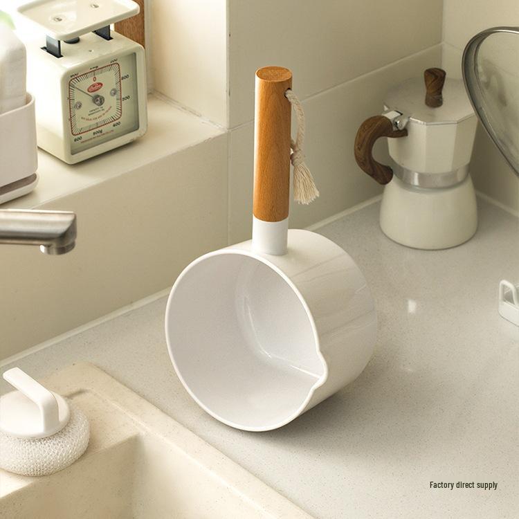 Japanese Plastic Water Ladle - Durable, Deep, Creative Design with Beechwood Spoon Handle