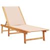 VidaXL Chaises longues lot de 2 table crème bois d'acacia et textilène, lit de soleil, lit de repos, chaise longue 3279252