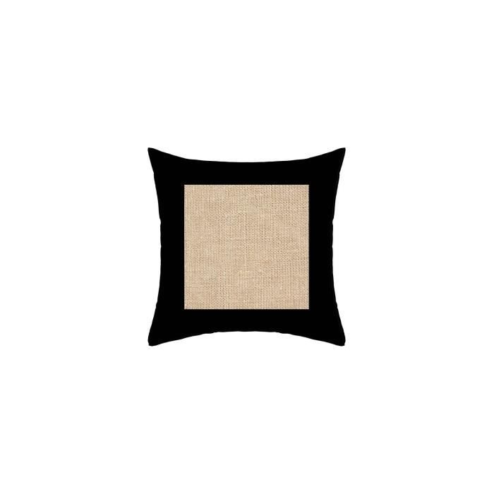 Coussin en coton lavé 40x40 cm JUTE noir, par Soleil d'Ocre