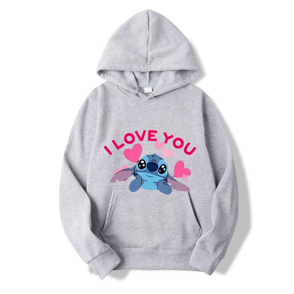 2025 New Disney Stitch Pattern Hooded Long-sleeved Sweater Autumn and Winter Disney Top Anime Hoodie Harajuku Hoodie Sweatshirts