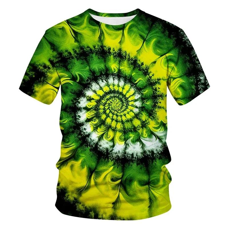 Men's Tie Dye Pattern 3D Printed T-shirt with Personalized Street Colorful Design