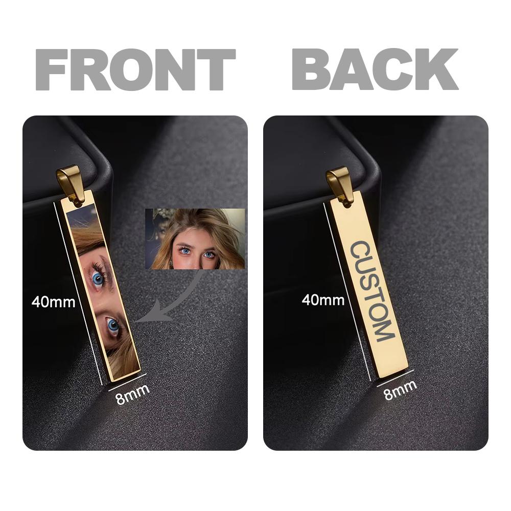 Lemegeton Custom Eye Neckalce Single Sided Photo Pendant Colorful Memorial Personalized Jewelry Women Men Picture DIY Trend Gift
