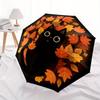 1pc Autumn Leaves Automatic Open/close Folding Compact Umbrella, 8-Rib Sturdy Canopy, Lightweight Portable, Commuting Use, Gift, Outdoor Umbrella, Tra