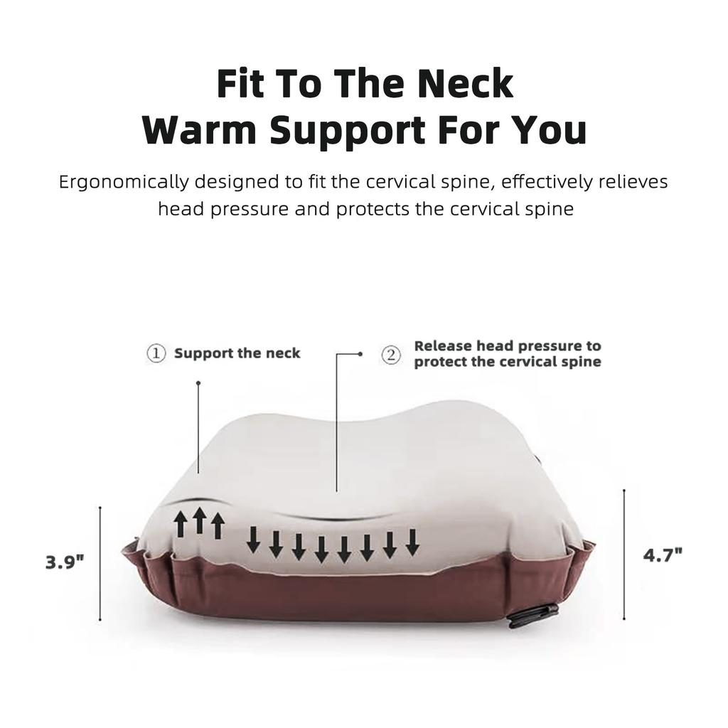 Sponge Pillow Automatic Inflatable Pillow Camping Tent Air Cushion Pillow for Camping Traveling Hiking Portable Cervical Pillow