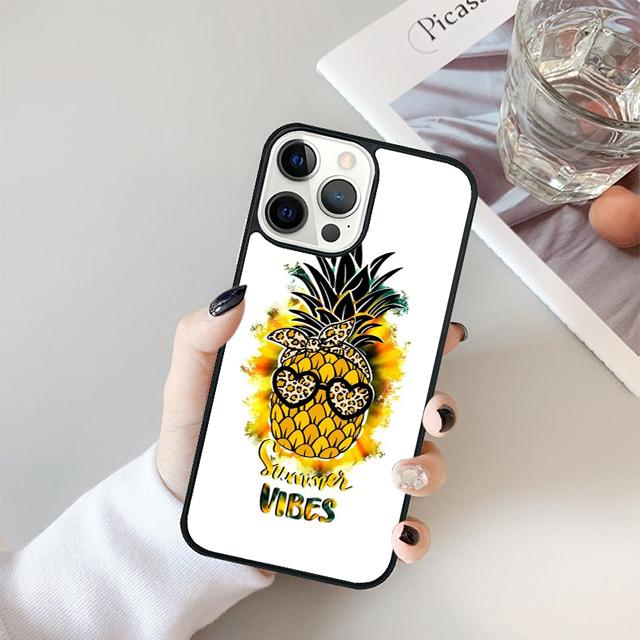 Summer Fruit Pineapple Phone Case For iPhone 17 Air 16 Pro Max 15 14 Plus 12 13 Soft Bumper Shell Cover Coque