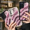 Phone Case: 2D Flat Samsung Galaxy A34 A35 M05 M06 S20 S22 S21 FE Plus 5G Layered Case, Pink & Black Polka Dots, Christmas and Halloween Gift