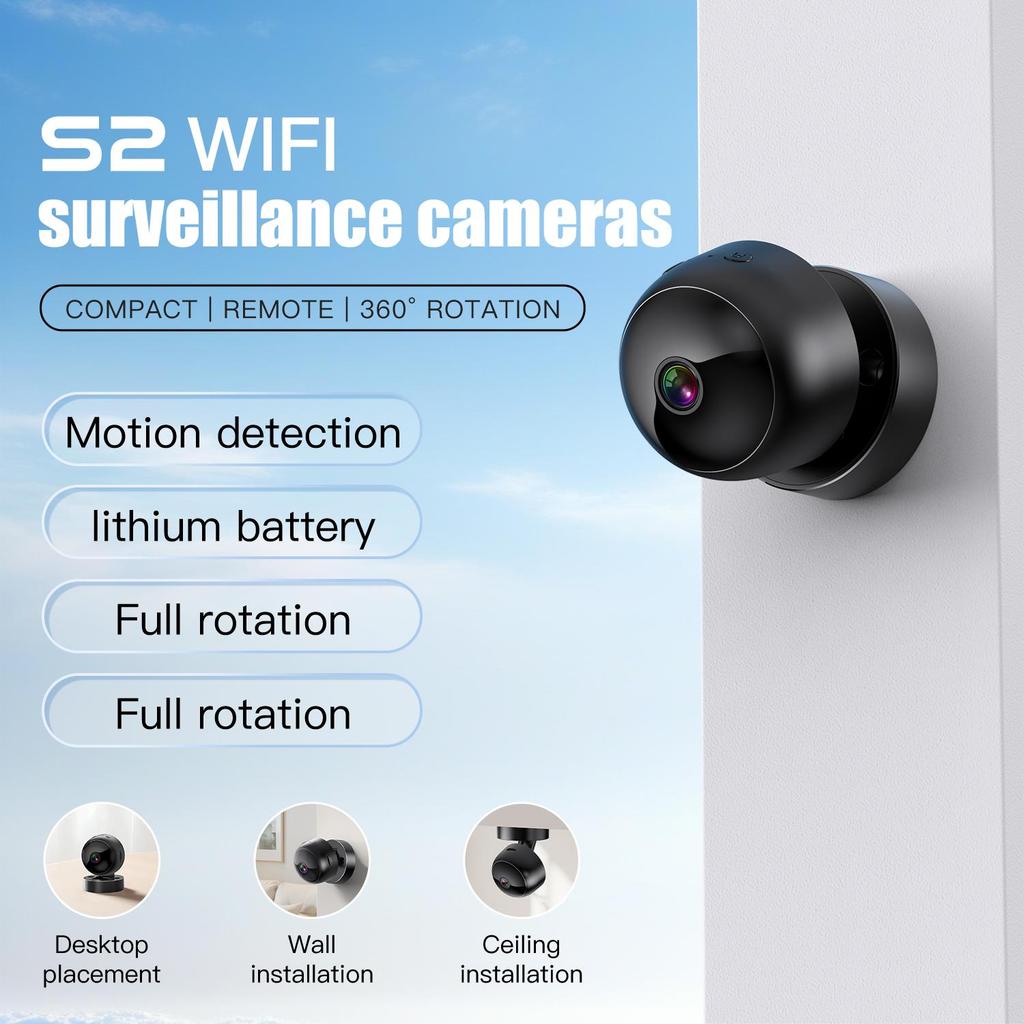 Mini Cameră WiFi HD 1080P Wifi Monitor Inteligent Camere de Supraveghere Monitorizare la Distanță Camere Video Rotativă la 360° Camere de Supraveghere Video pentru Securitate
