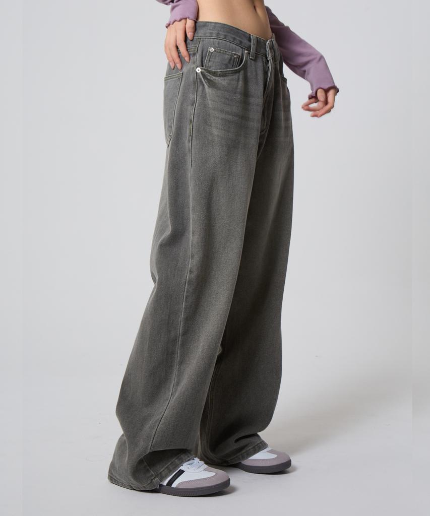 UNKNOWN PLANET Daily Wide Pigment Pants Khaki