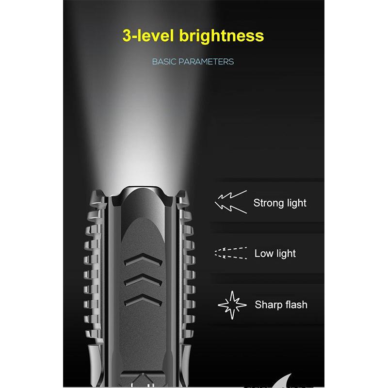 Lanterna Multifuncțională Reîncărcabilă USB Portabilă de Exterior pentru Acasă Lanterna Mică Camping Lumină de Urgență Lanterna Autodefensivă