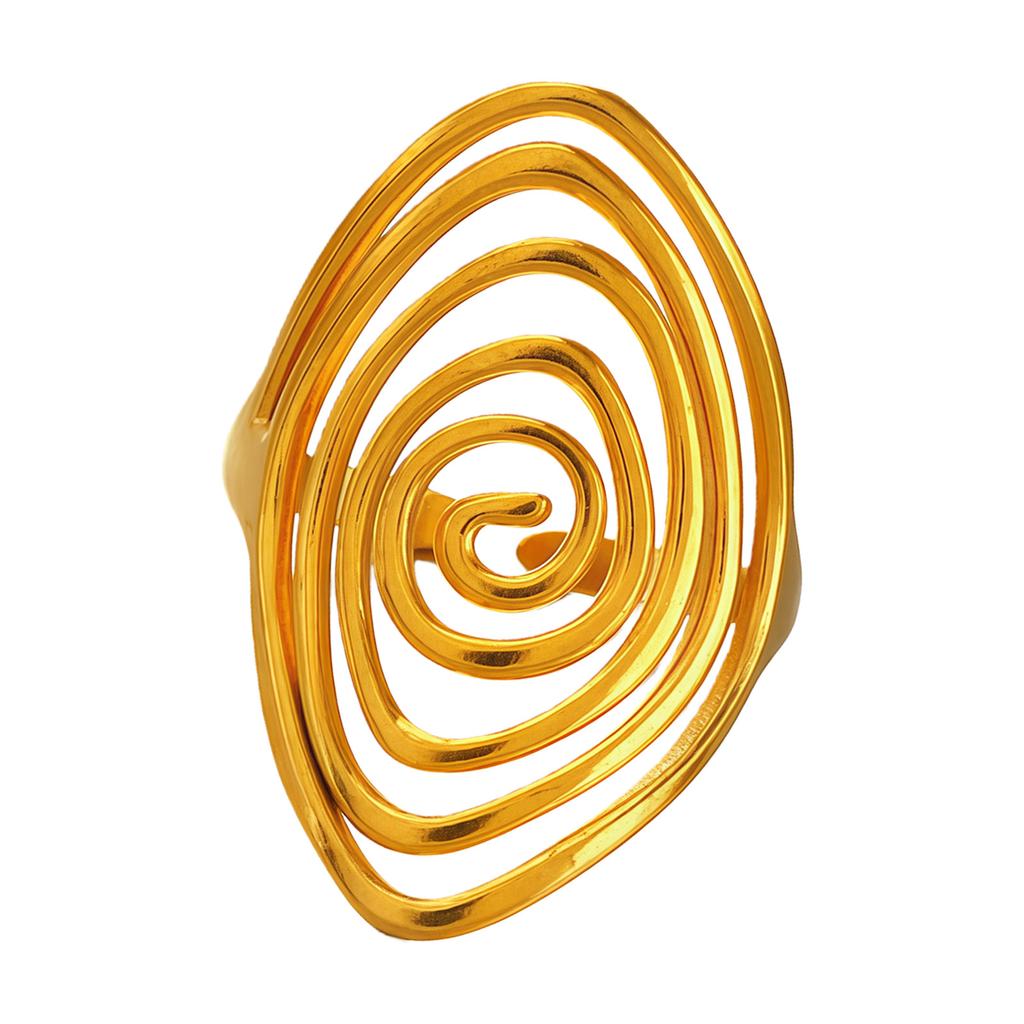 Modern Swirl Rotation Adjustable Open Ring Stainless Steel Fashion Open Vortex Ring Jewelry Comfortable Wear Daily
