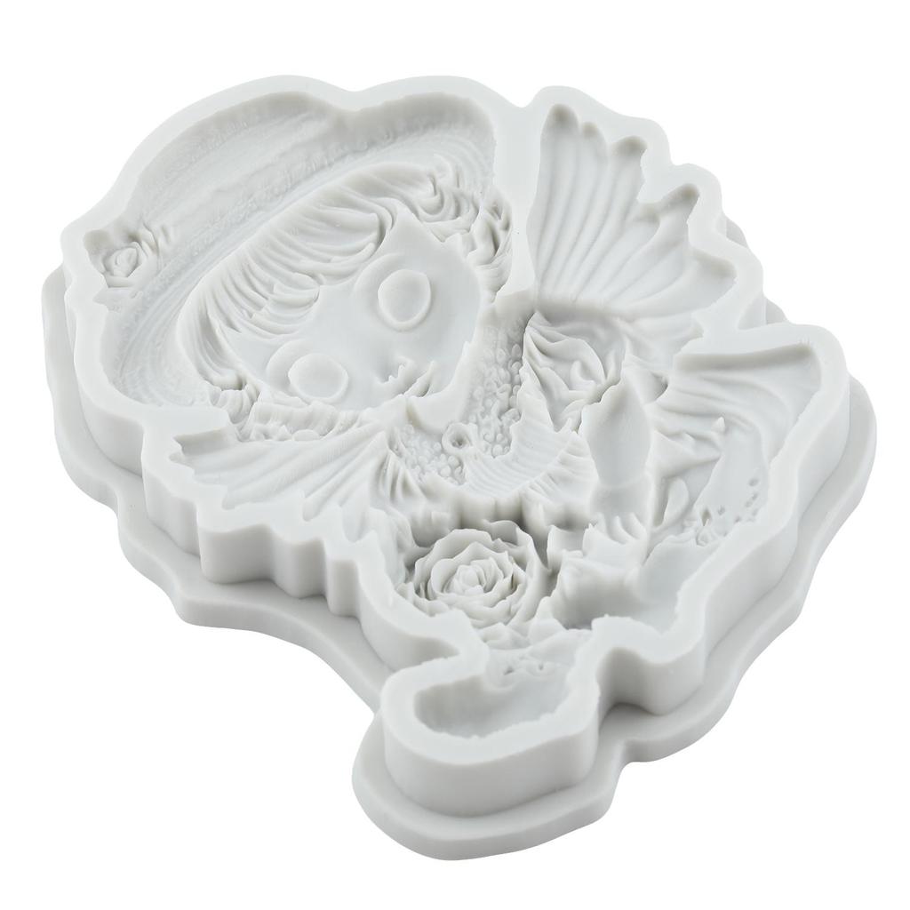 Angel Silicone Molds Flower Fairy Lotus Fairy Fondant Mold Cake Decorating Tools Cupcake Topper Candy Chocolate Gumpaste Mold