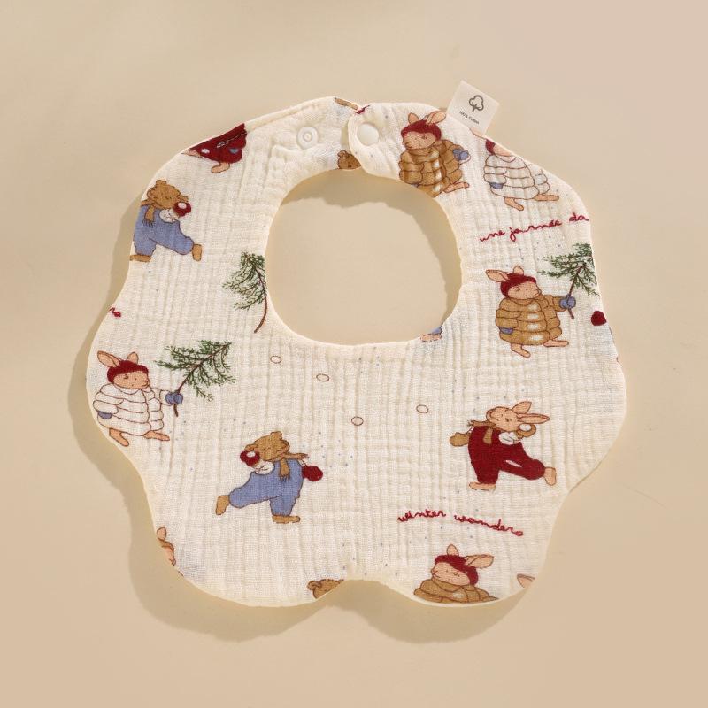 Soft Six-Layer Pure Cotton Baby Bib - Gauze Newborn Saliva Towel