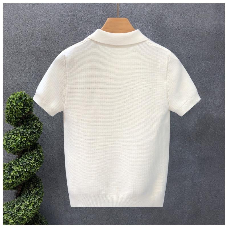Men S V Neck Short Sleeve Knit Polo Shirt