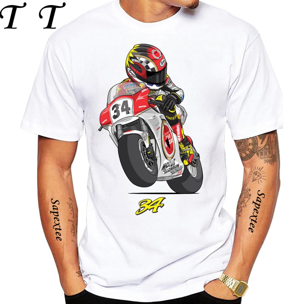 Kevin Schwantz 34 GP Race Legend 90's T-Shirt Summer Men Short Sleeve Adventure Sport Casual White Top Man Motorcycle Rider Tees