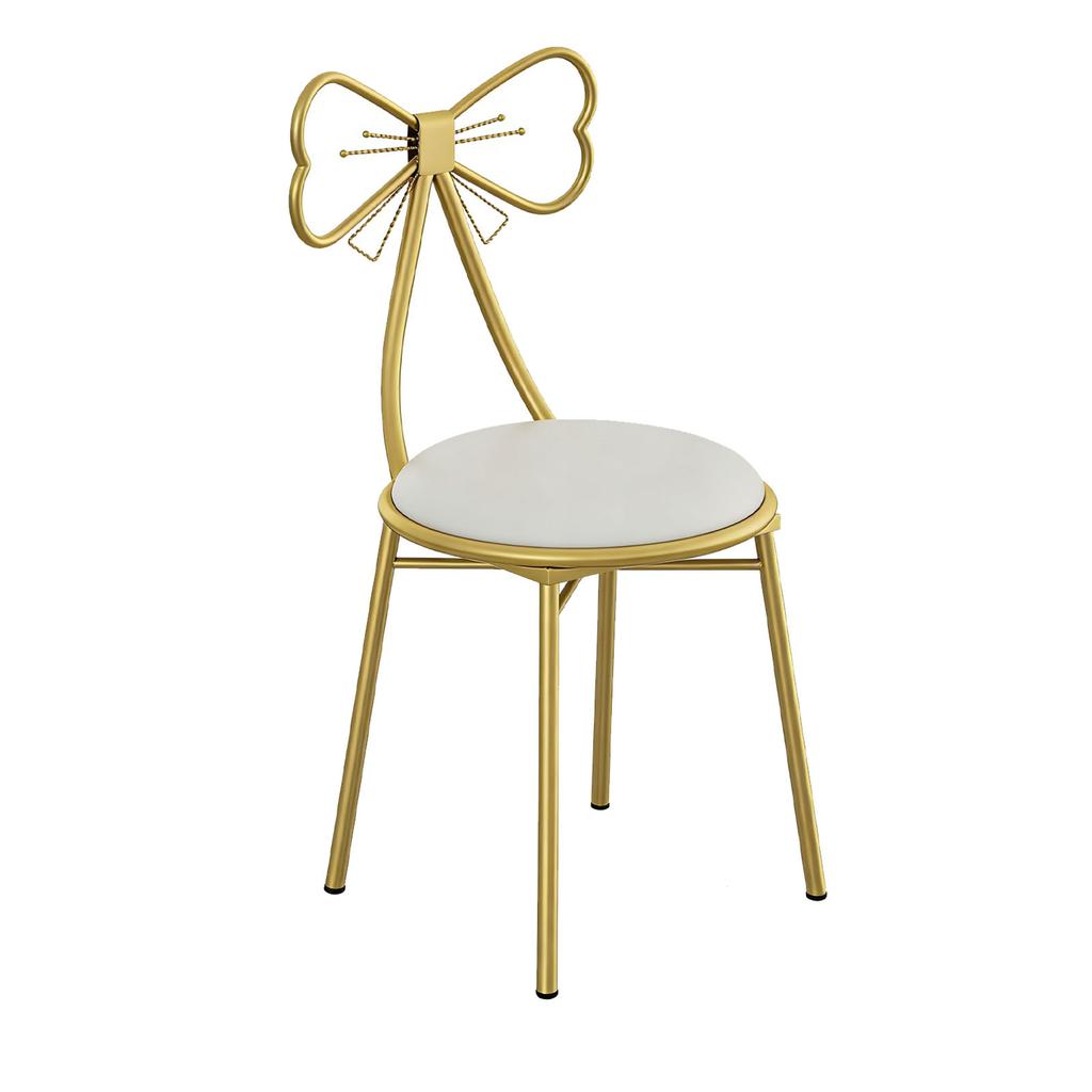 Makeup Stool Chair with Removable Backrest Soft Cushion PU Lther Vanity Chair for Bedroom Vanity
