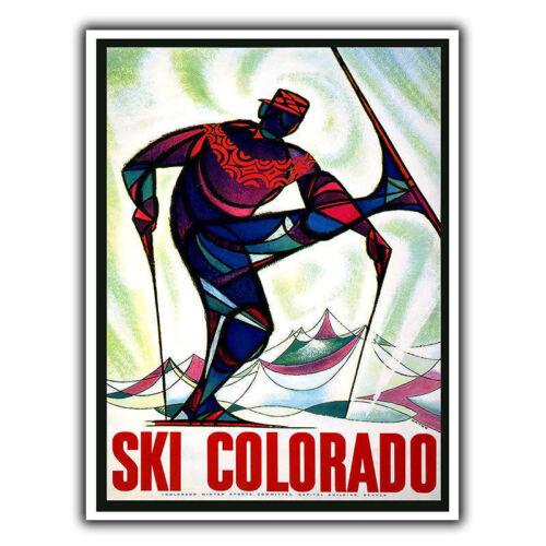 SKI COLORADO SIGN METAL PLAQUE Vintage Retro Travel Holiday Advert posterAluminum 20x30cm(7.8x11.8inch)