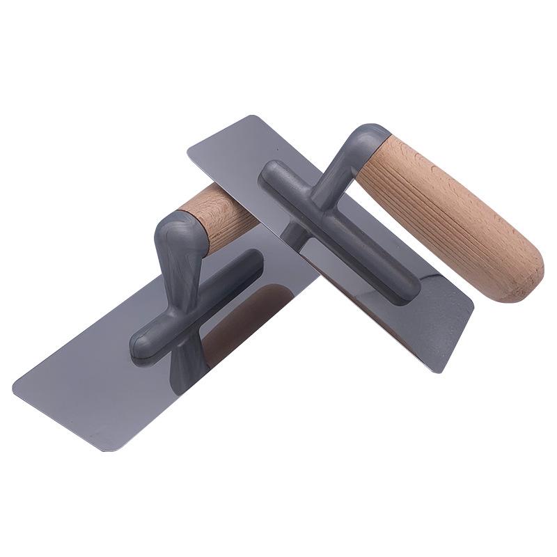 Stainless Steel Plastering Trowel with Beech Wood Handle - Wear-Resistant Putty Knife