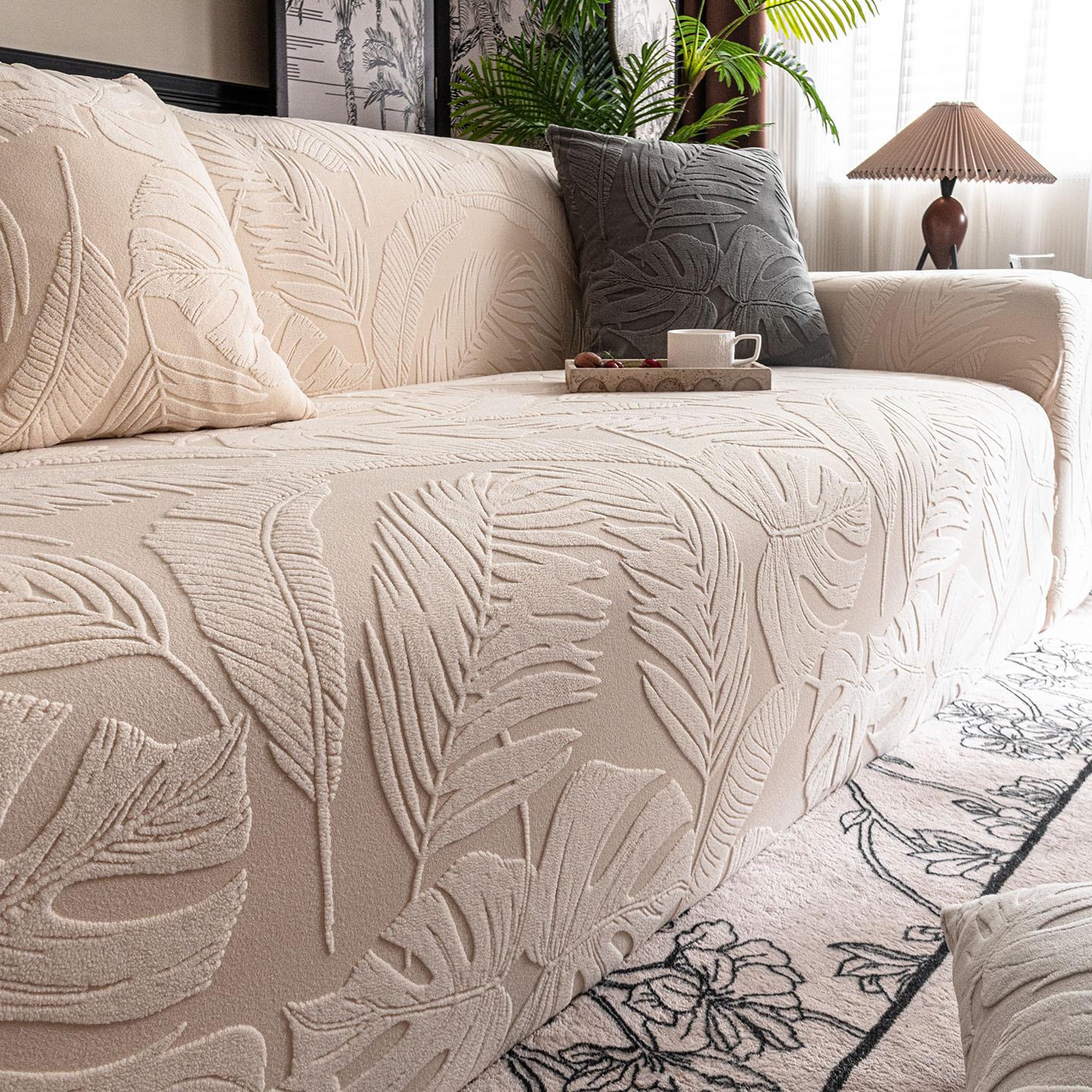 Простой ветрозащитный жаккардовый флисовый чехол для дивана, универсальный эластичный и нескользящий всеобъемлющий универсальный чехол на все сезоны 90-140cm